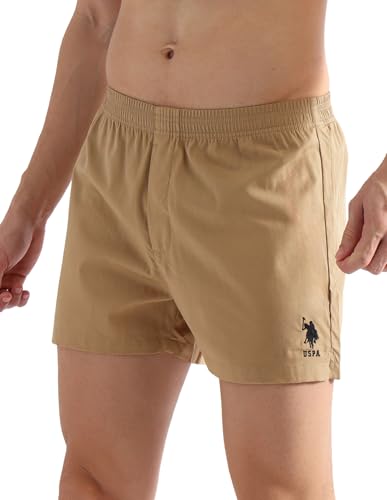 U.S. POLO ASSN. Men's Cotton Boxer Shorts - Colonial Blue & Iced Coffee - Image 3