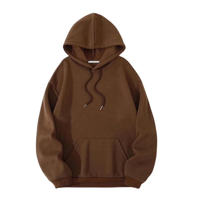 NETCLICK Coffee Brown Polycotton Hoodie for Men & Women