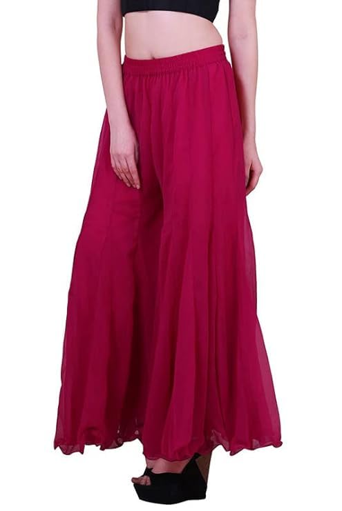 Kicha Georgette Sharara Palazzo for Women - Pink - Image 3
