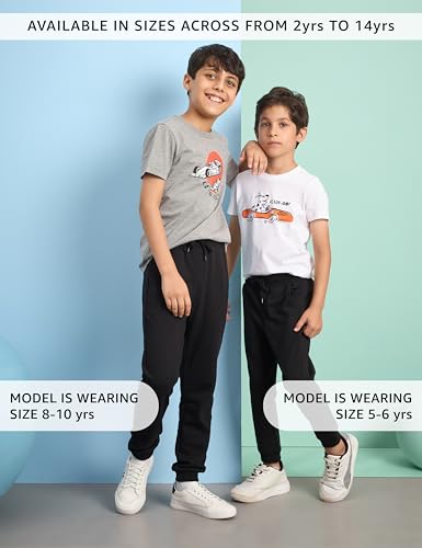 Boys Cotton Track Pants - Black - Image 3