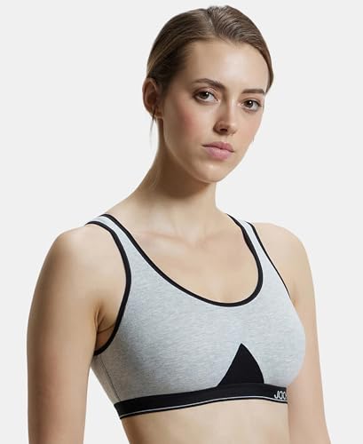 Jockey Women's Wirefree Non Padded Active Bra - Steel Grey - Image 2