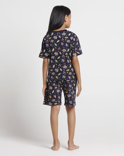 T2F Girls Cotton Printed T-Shirt & Shorts Set - Image 2
