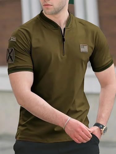 Lymio Men's Polo T-Shirt - Black & Olive Green - Image 3