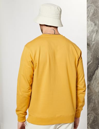 Symbol Men Cotton Blend Crew Neck Sweatshirt - Amber Gold - Image 2