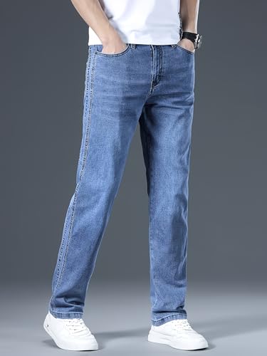 URBAN POCKETS Men's Classic Straight Fit Jeans - Blue - Image 2