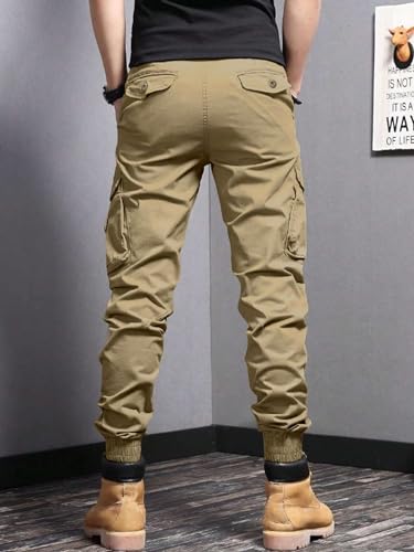 Lymio Men Khaki Cargo Pants - Image 3