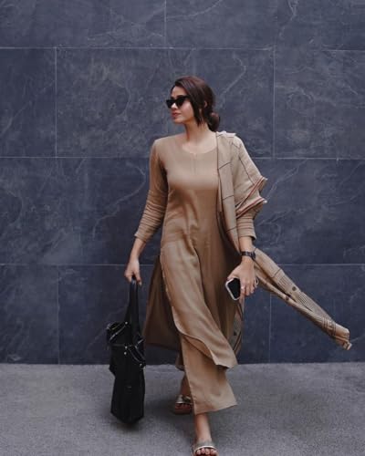 ANNI DESIGNER Beige Kurta Set for Women - Image 3