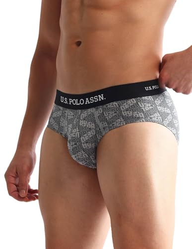 U.S. POLO ASSN Men's Cotton Blend Briefs - Blue Black - Image 3
