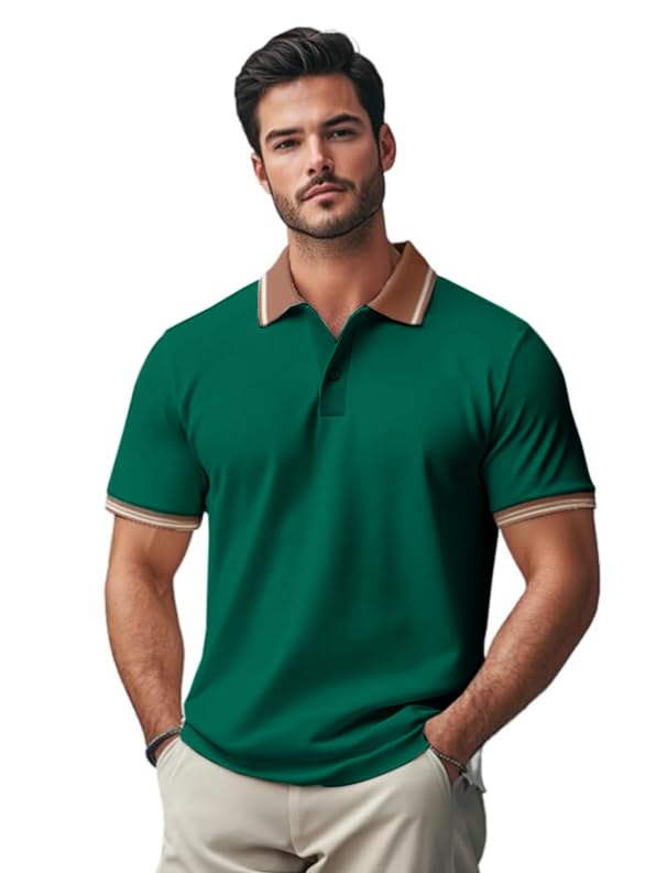 Veirdo Men's Polo T-Shirt with Colored Collar
