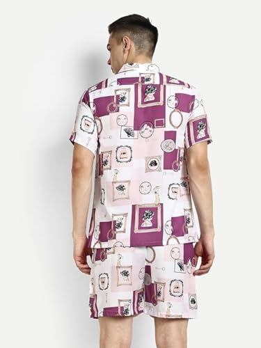 OM SAI Mens Rayon Night Dress - Pink - Image 2