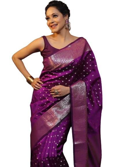 C J Enterprise Banarasi Saree for Women - Kanjivaram Silk