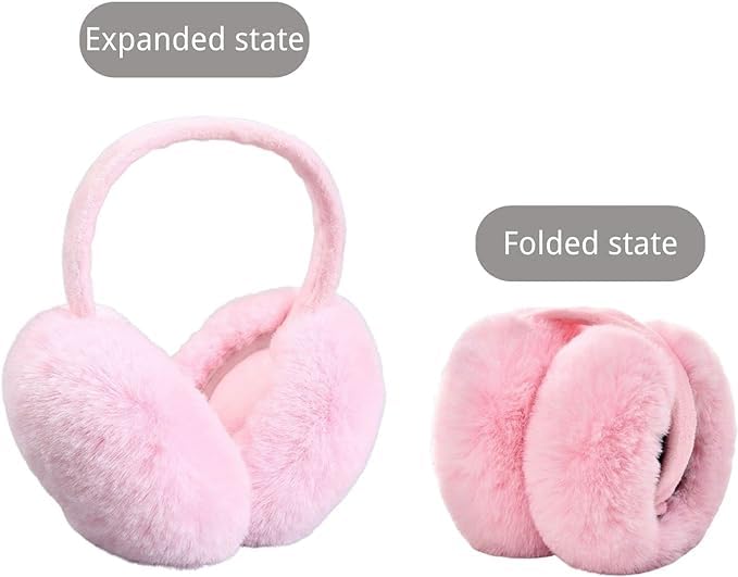 Pink Cable Knit Earmuffs for Women - Image 2