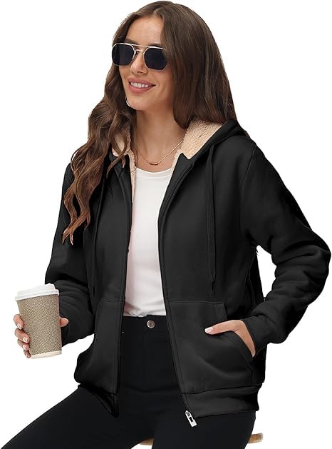 KSHS Women's Black Fleece Lined Hoodie Jacket - Image 2