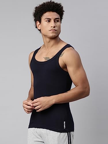 Levi's Men's Cotton Vest - Grey Navy - Image 3