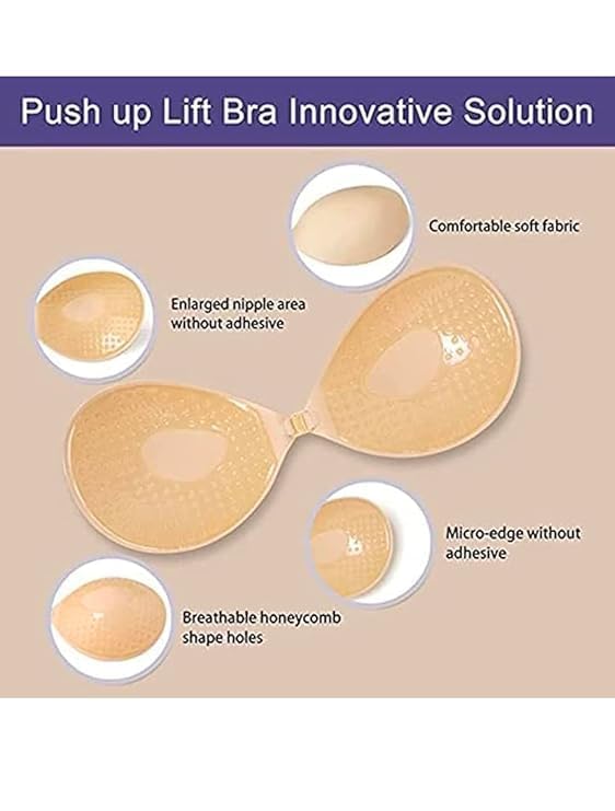 LEXUN Women's Strapless Push Up Bra - Black - Image 3