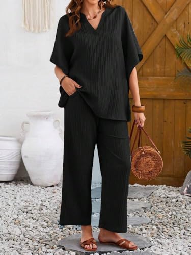 TADKEE Black V-Neck Kaftan for Women - Image 3