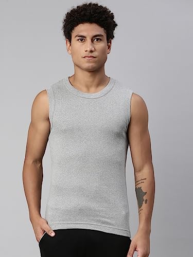 Levi's Men's Ribbed Cotton Vest - Light Grey Melange - Image 2