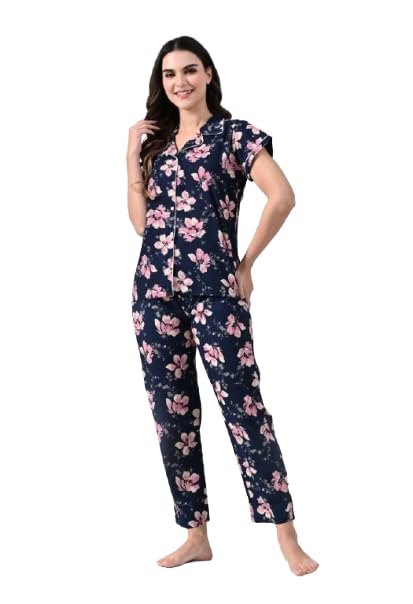 Ichaa Women's Cotton Printed Nightwear Set