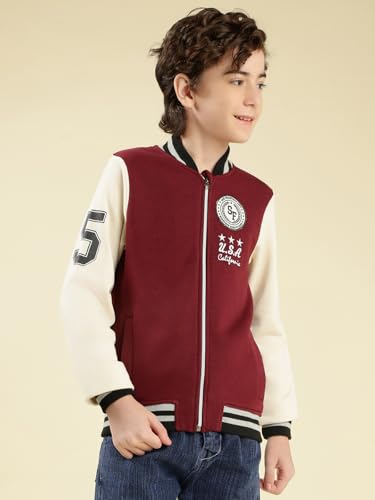 Li' Tomatoes Boy's Cotton Blend Trench Coat - Maroon - Image 2