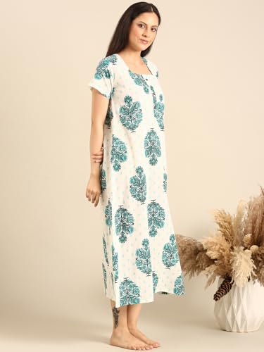 Rupa Jon Aishwarya Nighty for Women - Sea Green - Image 4
