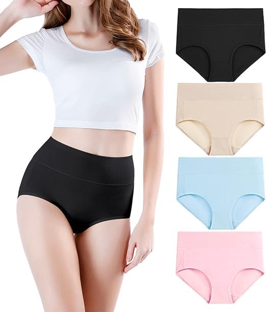 DIVING Women Briefs High Waisted Cotton Panties