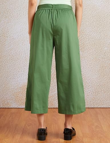 Symbol Women's High-Rise Calf Length Culottes - Olive - Image 2