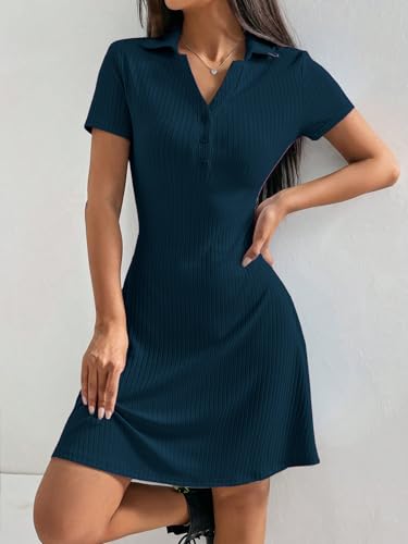 TOPLOT Women's Strip Dress - Teal - Image 2