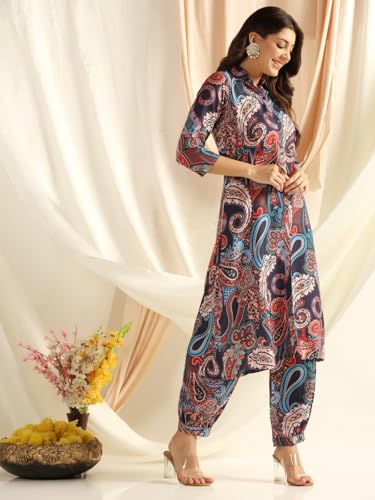 GRECIILOOKS Ethnic Co Ord Set for Women - Blue - Image 3