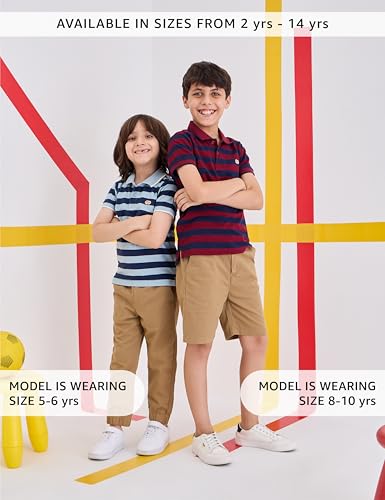 Amazon Brand Boy Striped Polo T-Shirt - Maro - Image 2