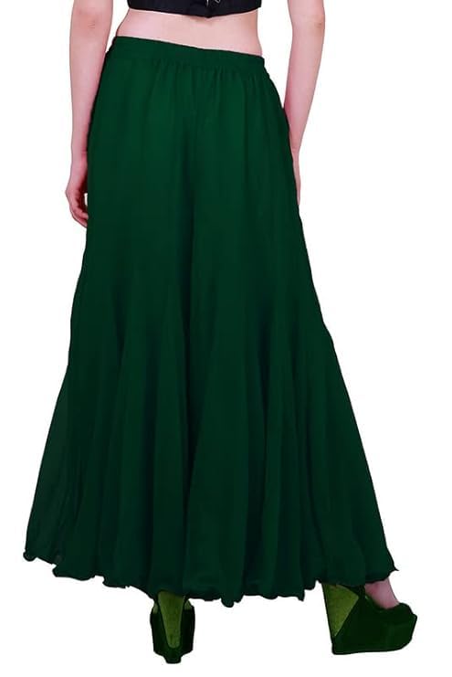 Bottle Green Georgette Sharara Palazzo for Women - Image 2