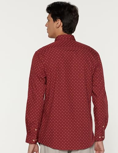 Peter England Men's Printed Casual Shirt - Maroon - Image 2
