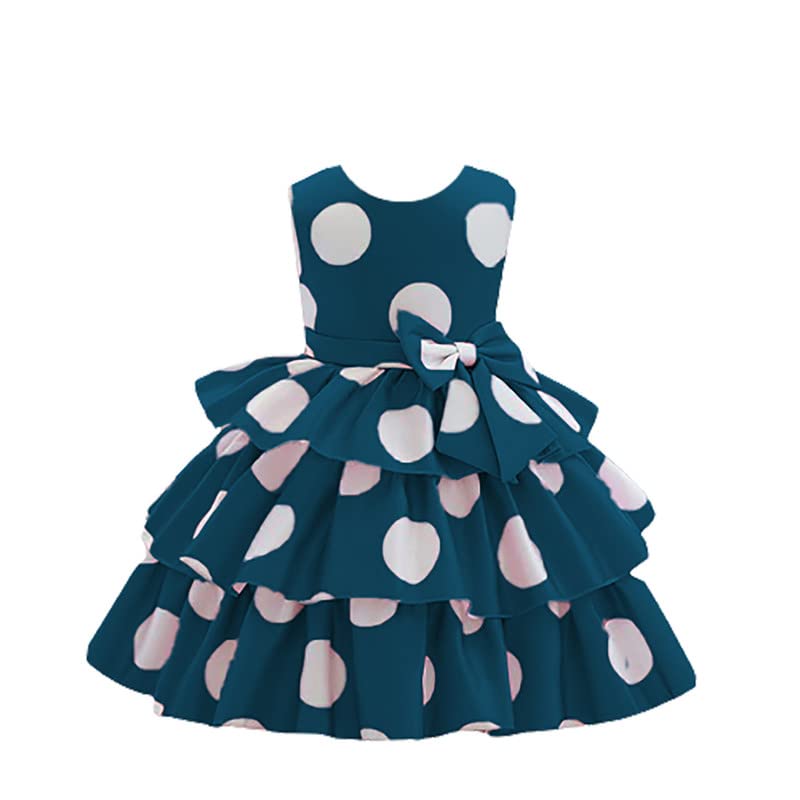 Niren Enterprise Girls Satin Blend A-Line Frock - Kingfisher