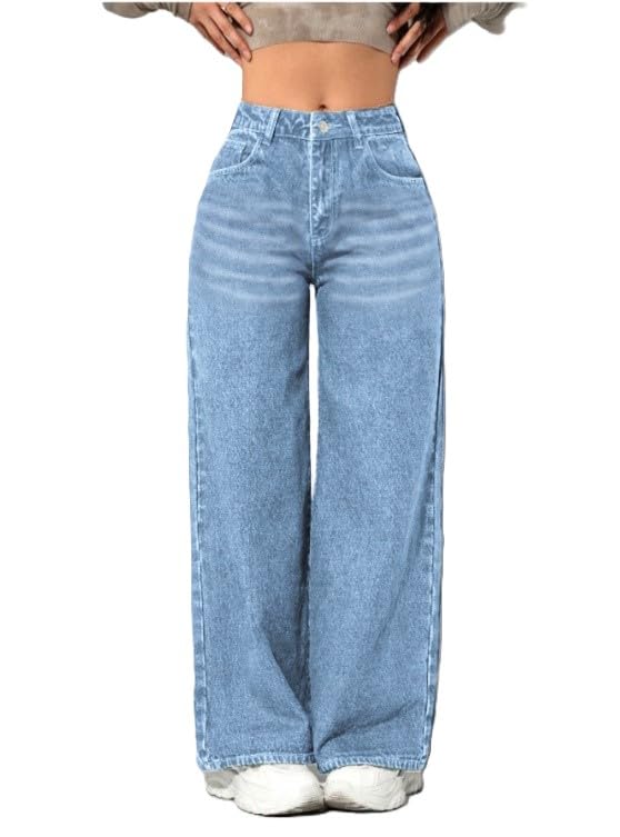 Ben Martin Women's Baggy Jeans - Light Blue