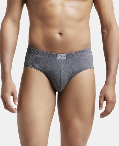 Jockey Men's Cotton Briefs - Charcoal Melange - Image 2