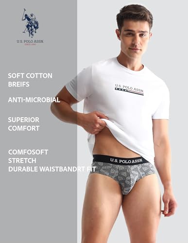 U.S. POLO ASSN Men's Cotton Blend Briefs - Blue Black - Image 2