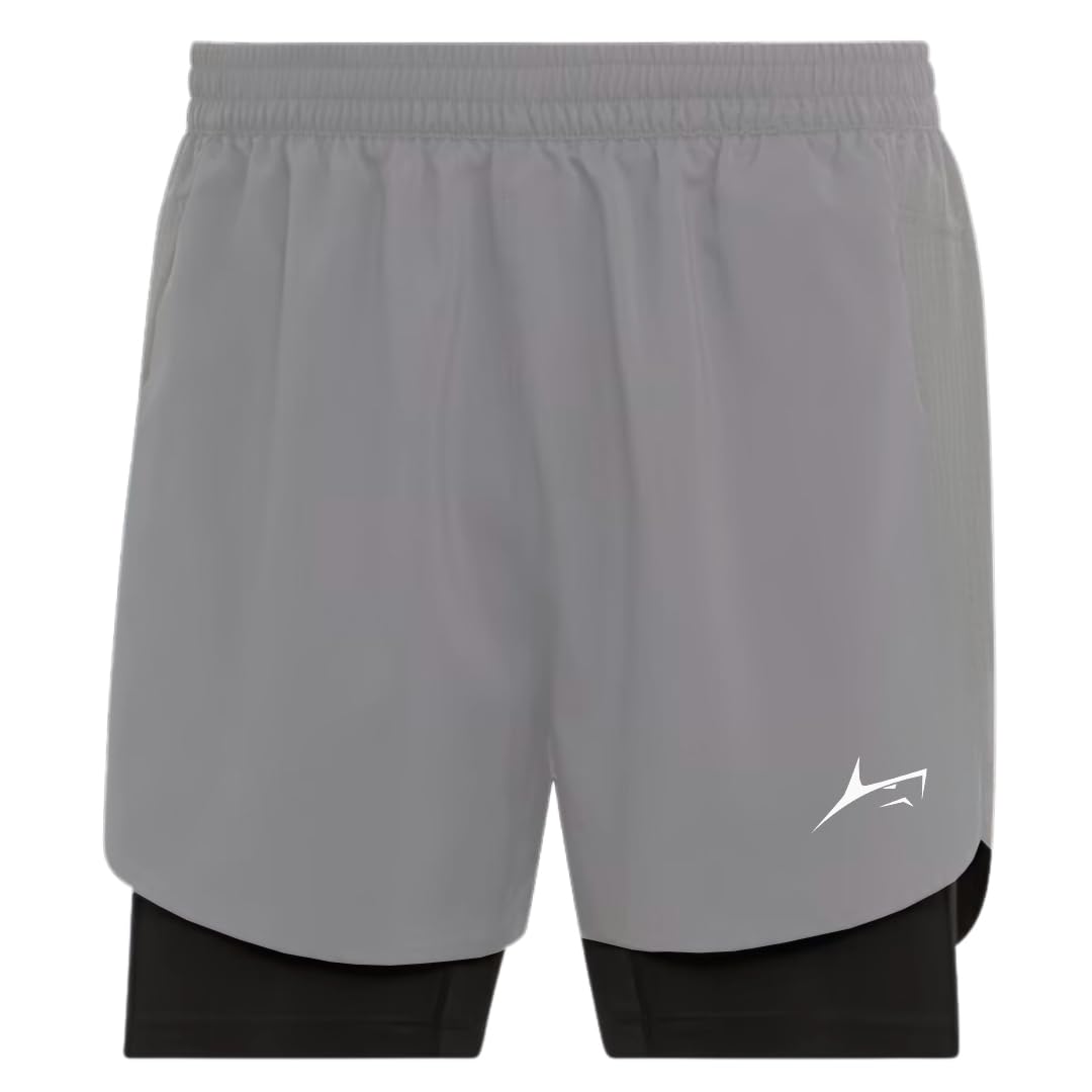 PROSHARX Men's Active Shorts with Inner Tights - Grey - Image 2