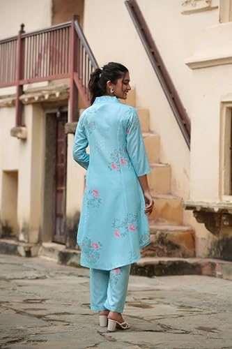 Leriya Fashion Women's Blue Embroidered Kurta Set - Image 2