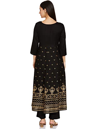 Tavasya Women's Rayon Kurta Set - Floral Black - Image 2