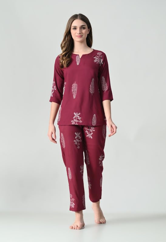 Ichaa Women's Rayon Printed Night Suit - Image 2