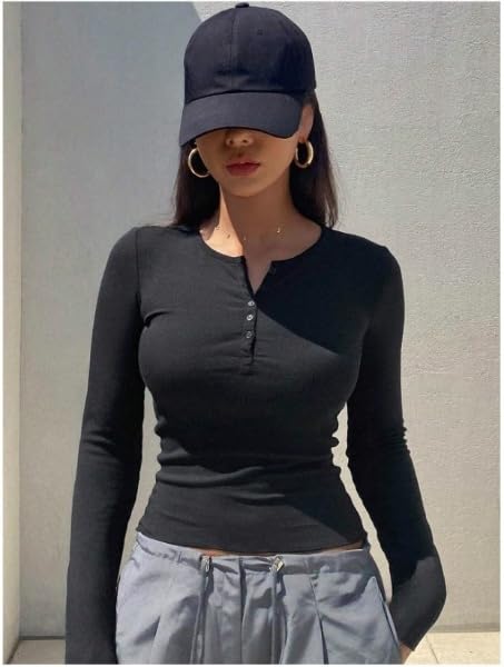 Jummy Couture Women's Quarter Button Shirt - Black - Image 3