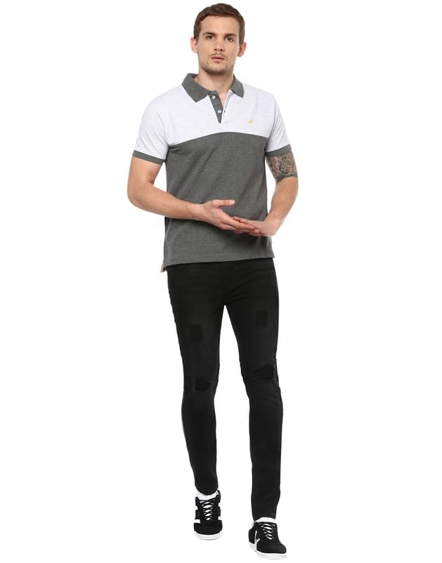 AMERICAN CREW Men's Polo T-Shirt - Ecru Melange Charcoal Melange - Image 5