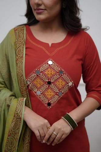 FABNEX Kurta Set for Women - Red - Image 4