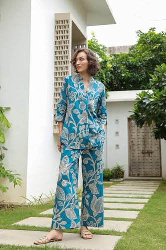 GarbGlide Women Kurta Set - Blue - Image 2