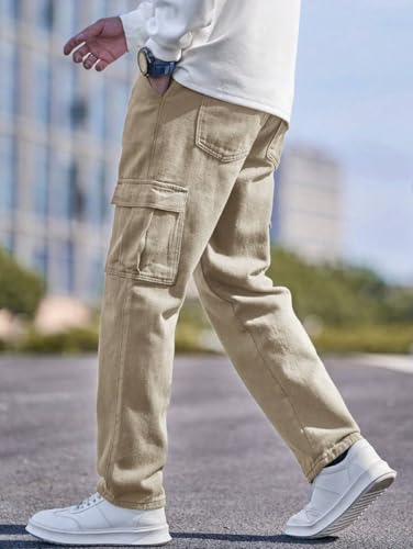 GarbGlide Men Cargo Jeans - Khakhi - Image 3