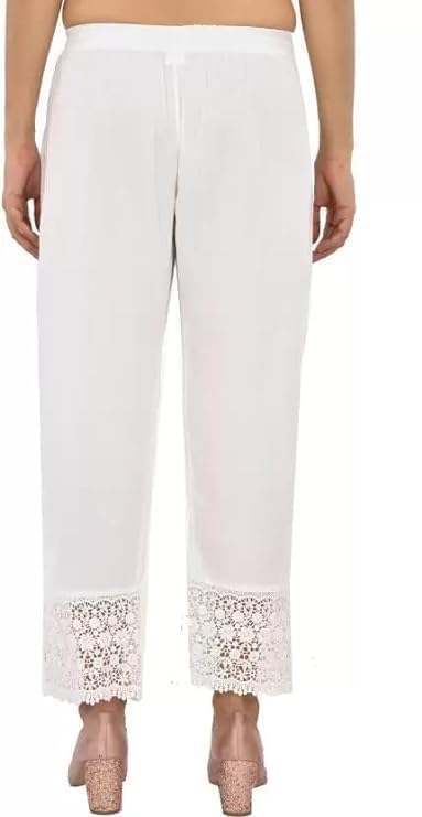 GarbGlide Women's Viscose Rayon Palazzo Trouser - White - Image 2