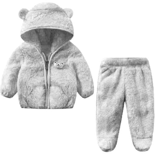 GarbGlide Baby Teddy Bear Fleece Hoodie and Leggings
