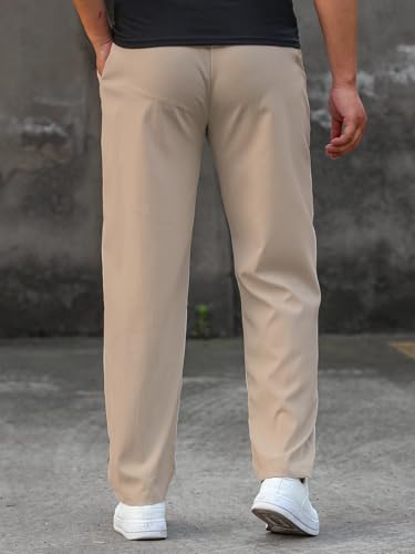 LOUIS SENSE Men's Mid Rise Loose Pants - Khaki - Image 3