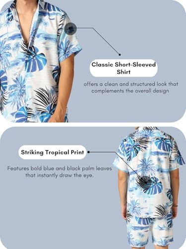 DHRUVI TRENDZ Mens Rayon Co-ord Set Night Dress - Blue - Image 4