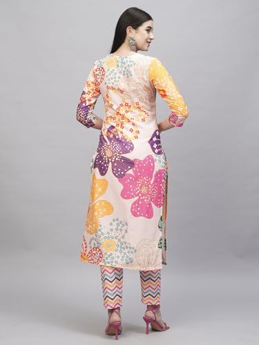 ANNI Women Cotton Blend Kurta with Pant - White - Image 2