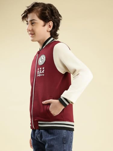 Li' Tomatoes Boy's Cotton Blend Trench Coat - Maroon - Image 3